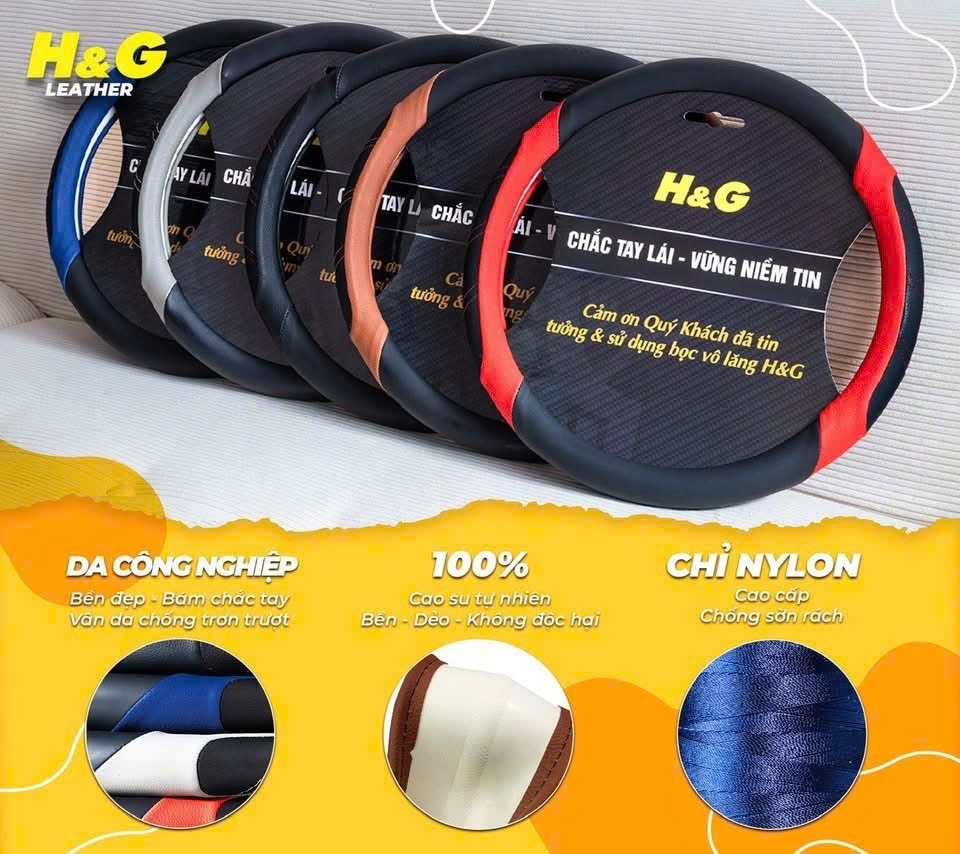Bọc vô lăng da H&G Leather nhiều màu